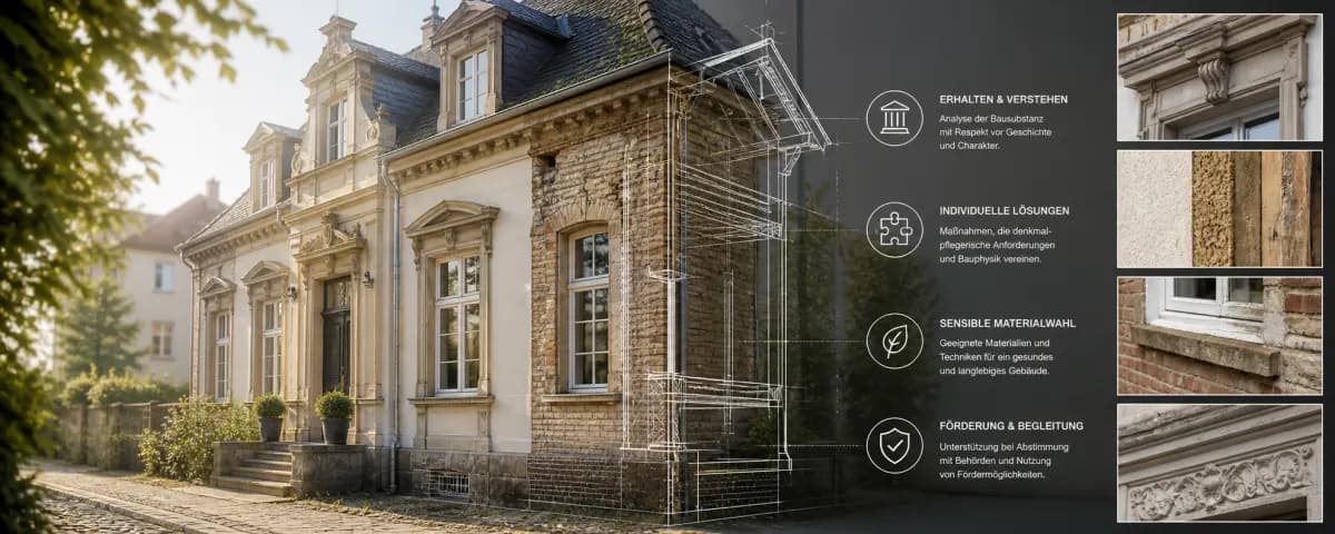 Denkmalgeschütztes Gebäude mit historischer Fassade